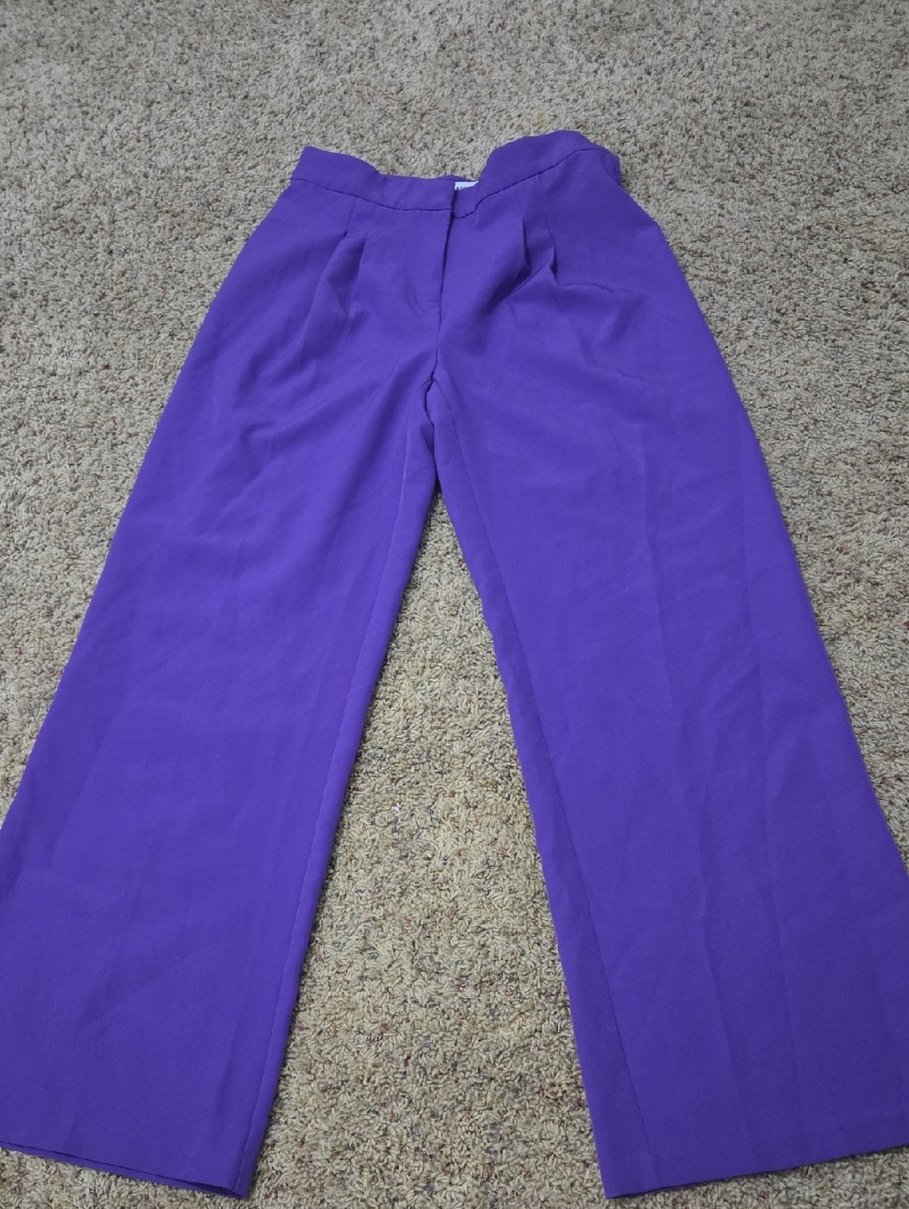 Purple High-Rise Wide-Leg Trousers
